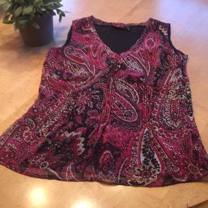 ANA Sleeveless Paisley Blouse